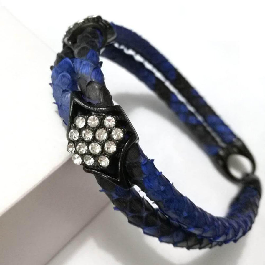 Luxury Python Snake Leather Bracelets with Gold Steel - Image 8
