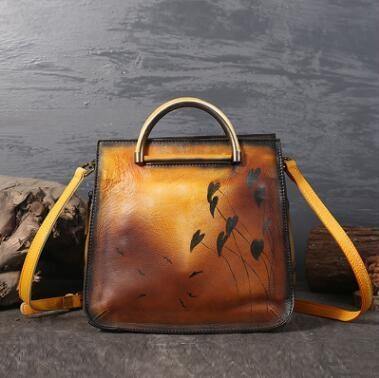 Pure Leather Flower Pattern Cute Women Bags - Image 3
