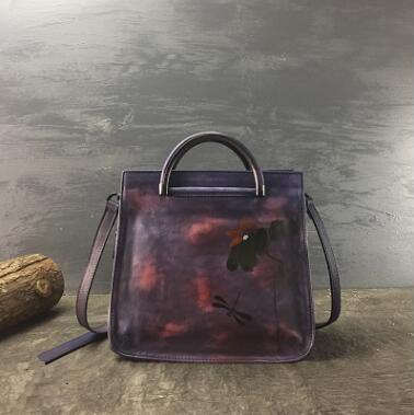 Pure Leather Flower Pattern Cute Women Bags - Image 1