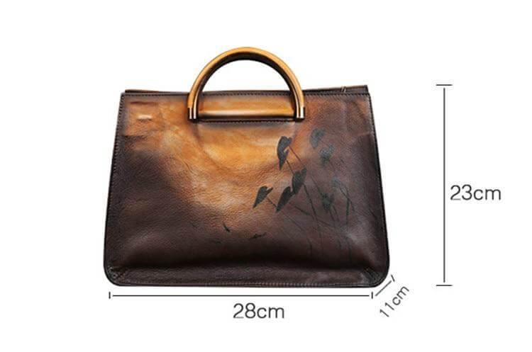 Pure Leather Flower Pattern Cute Women Bags - Image 4