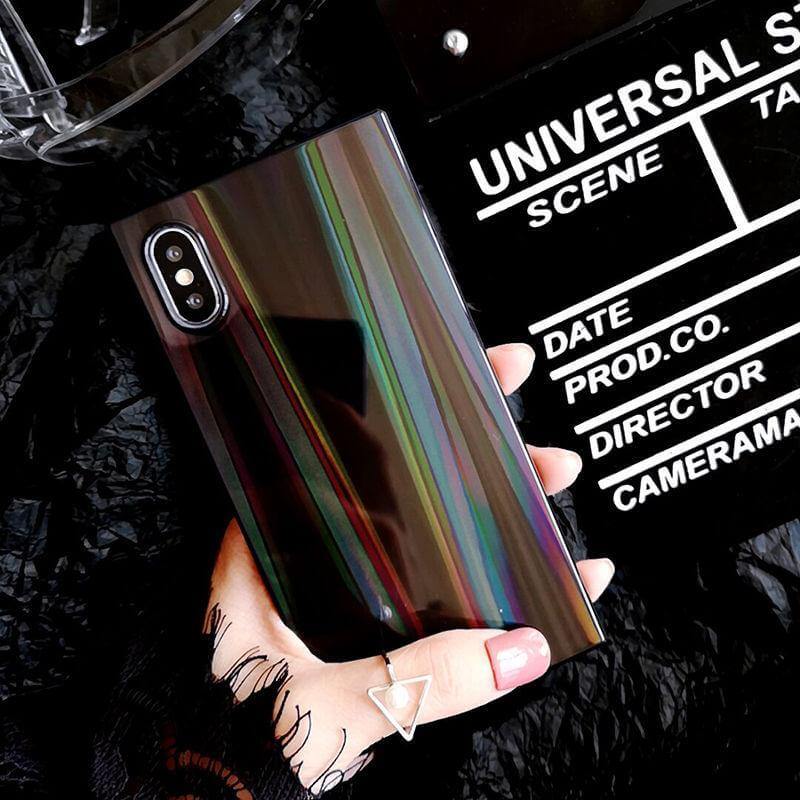 Colorful Rainbow Shining Colorful Square Cases for Iphone Models(6,7,8,x,xs,xr) - Image 5