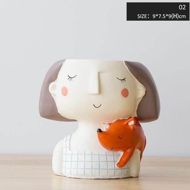 Cute Girl Flowerpot Home Decor Vase - Image 4