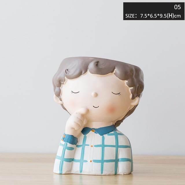 Cute Girl Flowerpot Home Decor Vase - Image 6