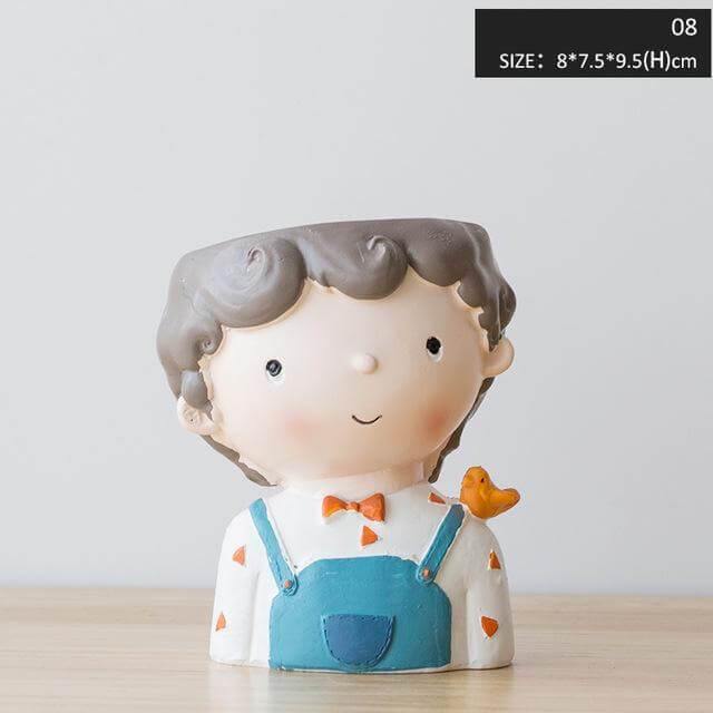 Cute Girl Flowerpot Home Decor Vase - Image 9
