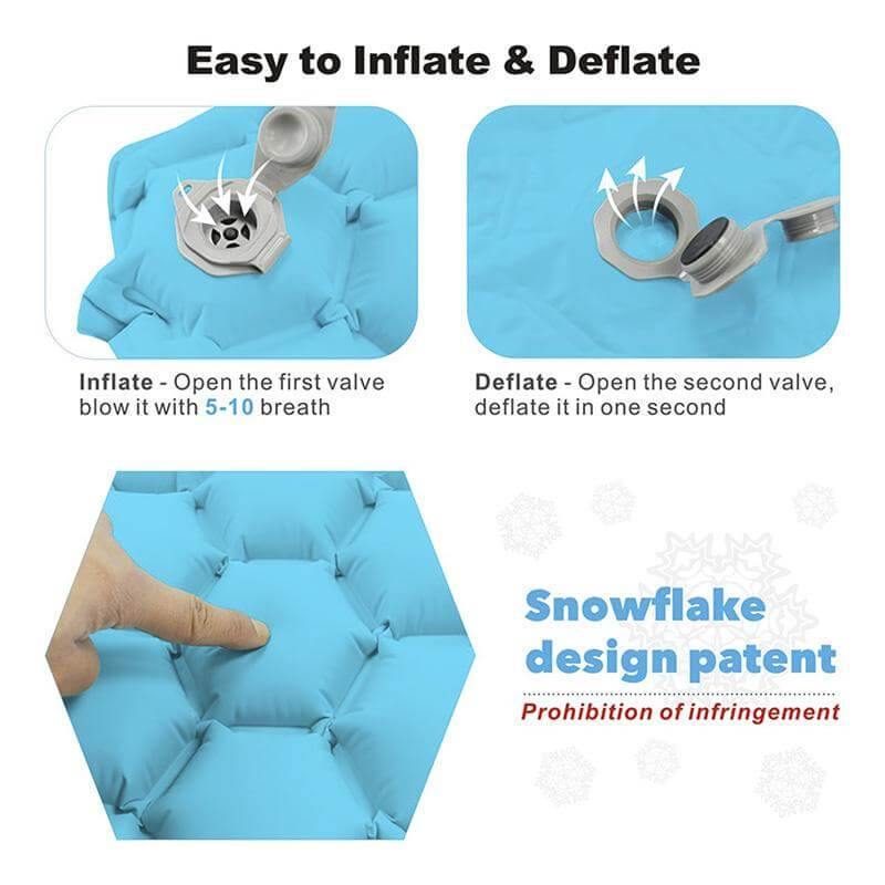 Inflatable Sleeping Camping Pad Mat With Pillow - Image 1
