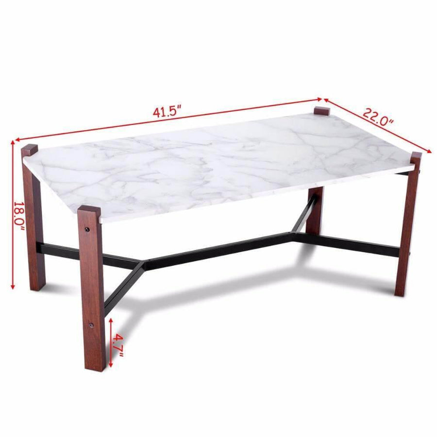 Marble Top Accent Cocktail Coffee Table - Image 1