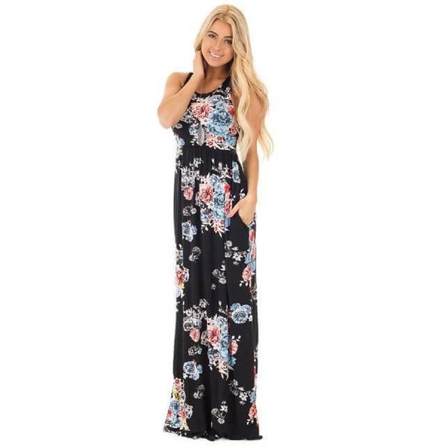 Women Bohemia Short Sleeve O Neck Floral Summer Dress - Image 18
