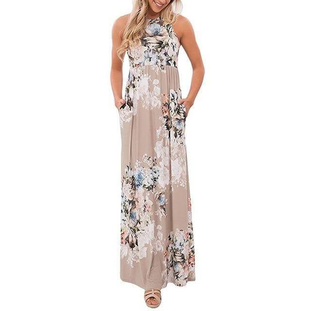Women Bohemia Short Sleeve O Neck Floral Summer Dress - Image 15