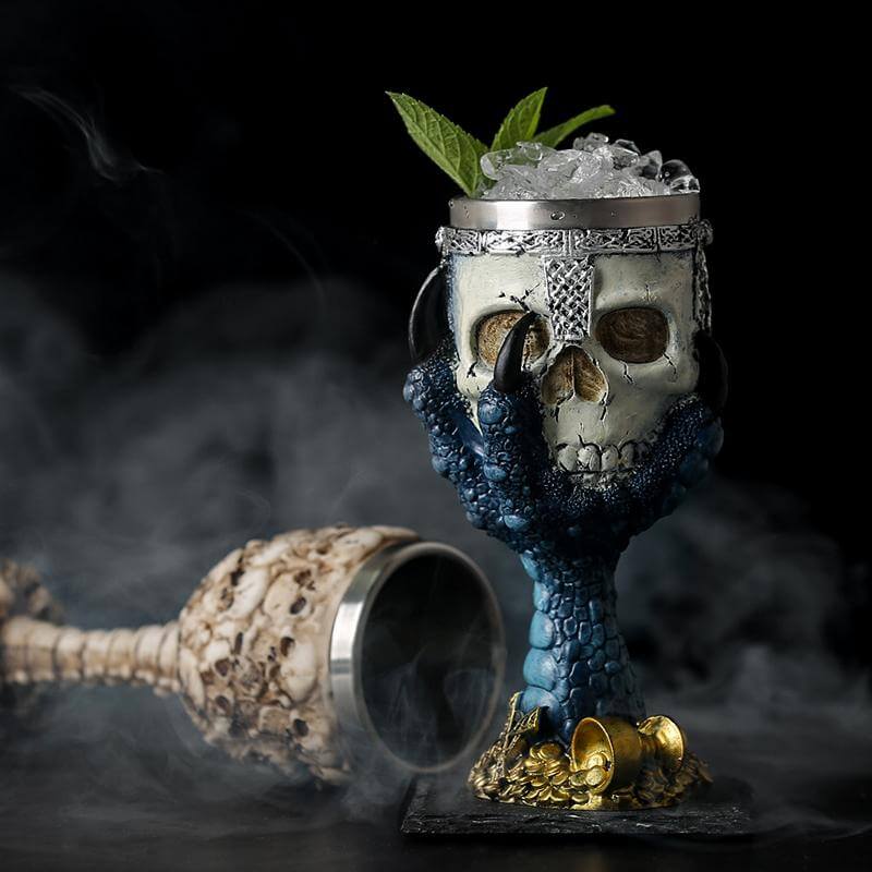Stainless Steel Skull Gothic Goblet Cocktail Glass - Image 24