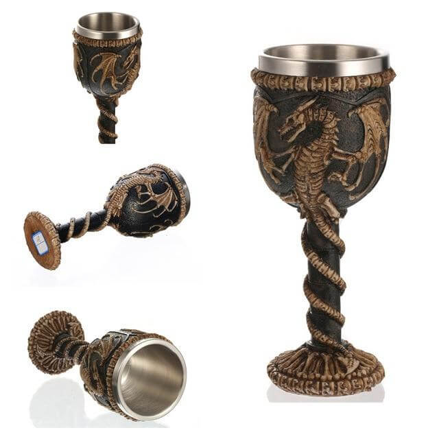 Stainless Steel Skull Gothic Goblet Cocktail Glass - Image 17