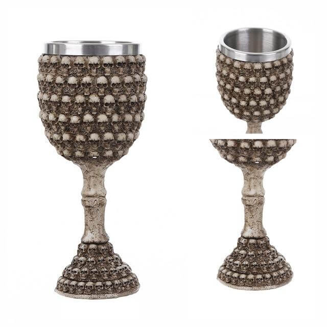 Stainless Steel Skull Gothic Goblet Cocktail Glass - Image 18