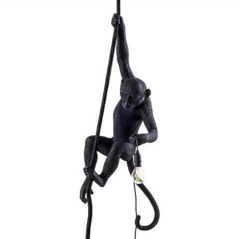 Modern Black Pendant Monkey Lamp - Image 13