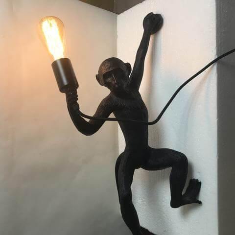 Modern Black Pendant Monkey Lamp - Image 14