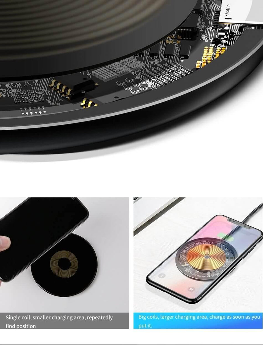 Stylish Transparent Wireless Charging Pad for Wireless Charging Supported Phones - Image 10