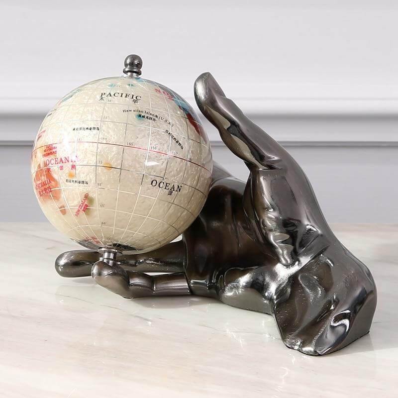 European Modern Century Model Globe with Hand - Image 4