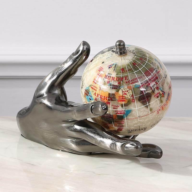 European Modern Century Model Globe with Hand - Image 1