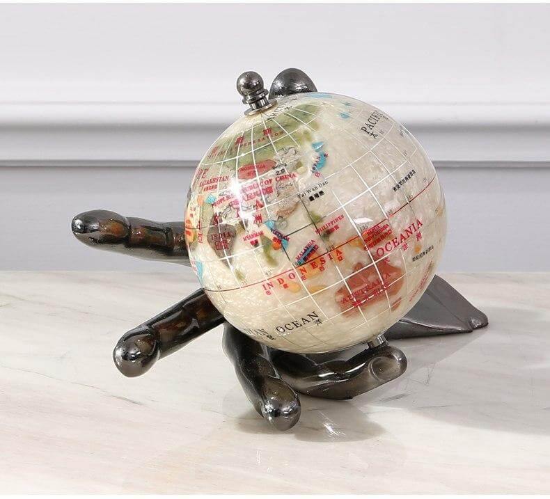 European Modern Century Model Globe with Hand - Image 3