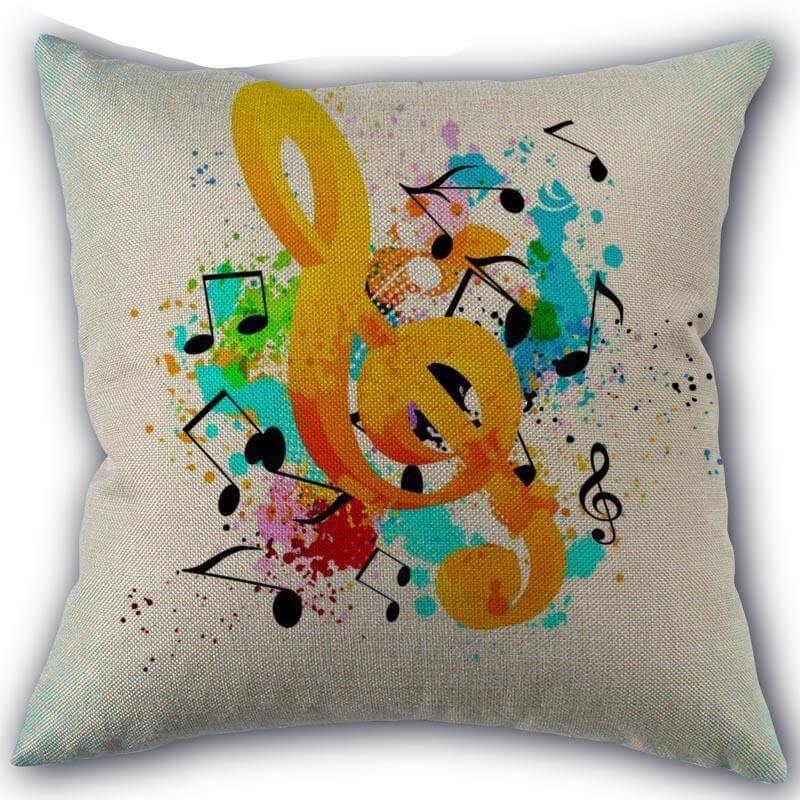 Decorative Comfy Musical Notes Pillow Case - Image 0