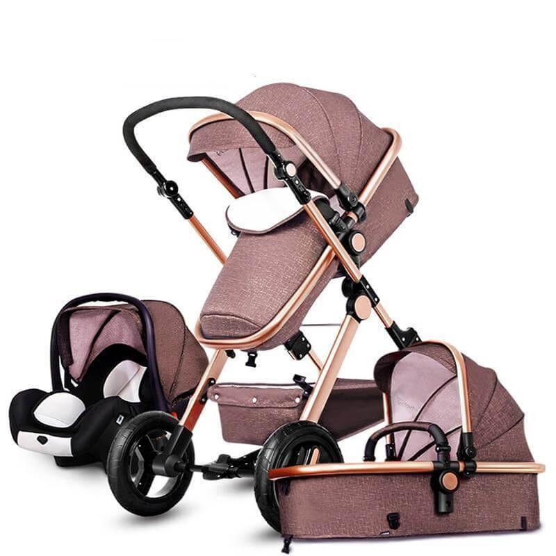 European 3 in 1 Baby Strollers with baby basket and carriage - Image 0