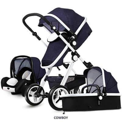 European 3 in 1 Baby Strollers with baby basket and carriage - Image 6