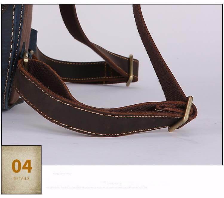 Genuine Leather Modern Retro Men Backpack - Image 8