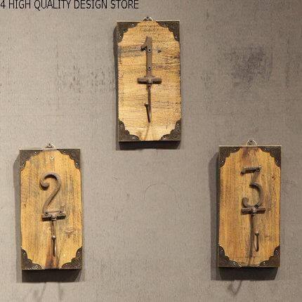 Creative Wood Wall Hanger with Iron Wall Hanger - Image 1