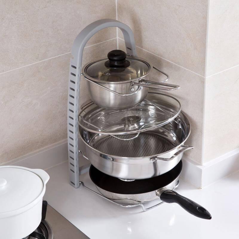 Stainless Steel Pot Lid Rack Spoon Holder - Image 1