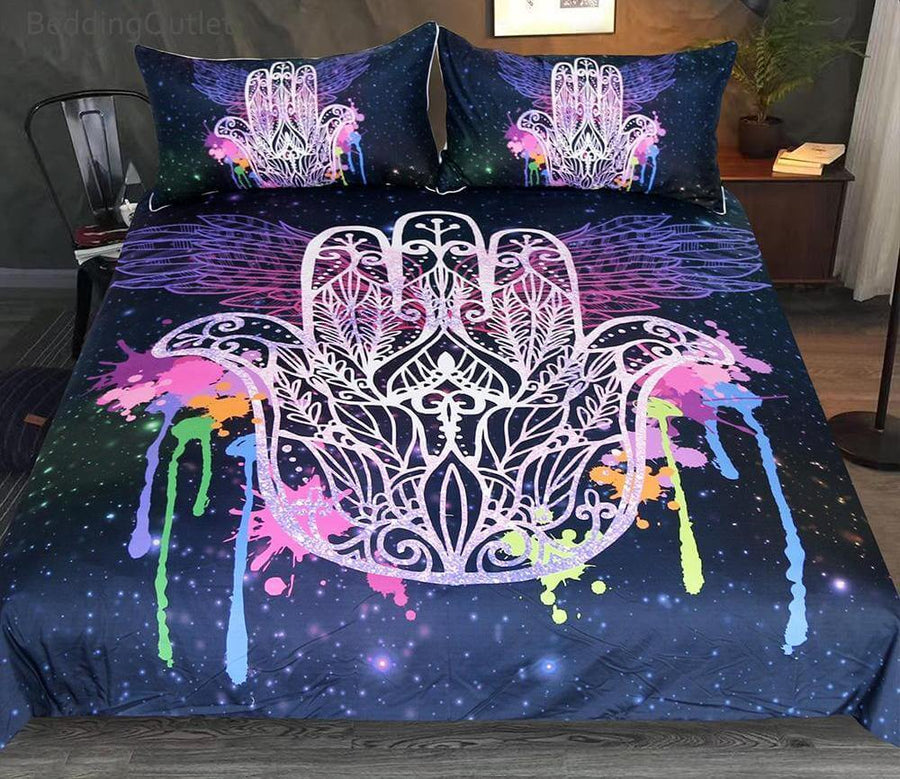 3pcs Hamsa Hand Cool Comfortable Duvet Cover Bedding set Mavigadget - Image 0