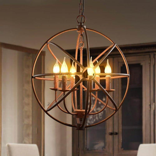 Loft Circular Globe Ball Iron Bird Cage Hanging Light Lamps - Image 0