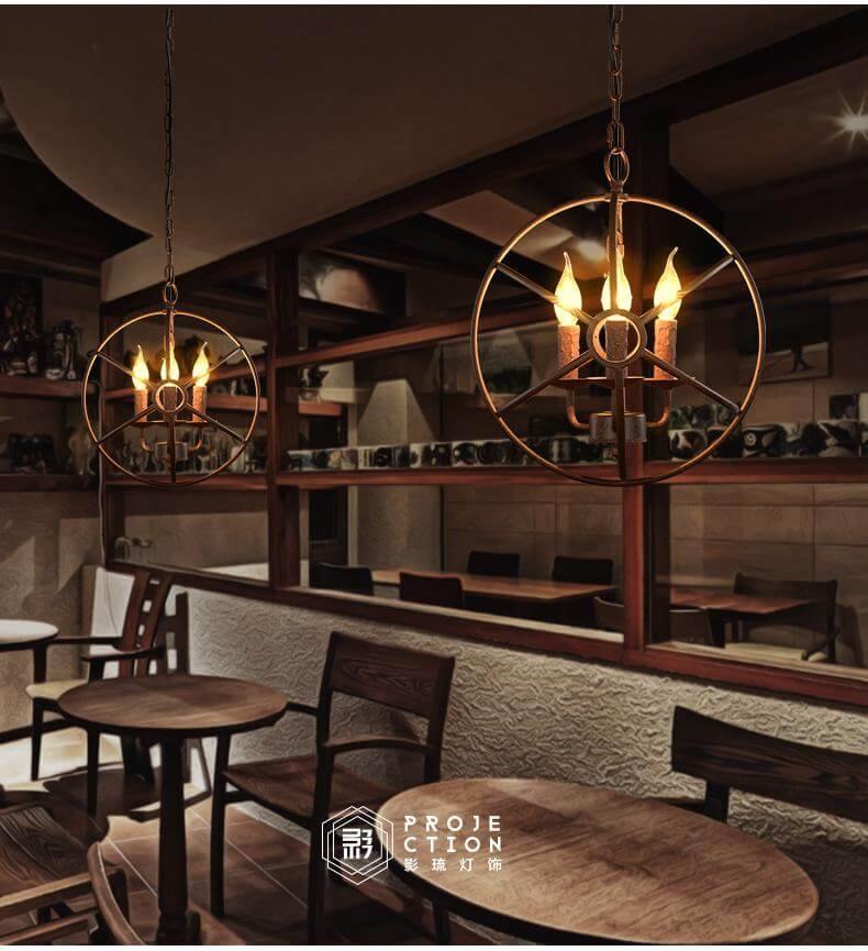Loft Circular Globe Ball Iron Bird Cage Hanging Light Lamps - Image 4