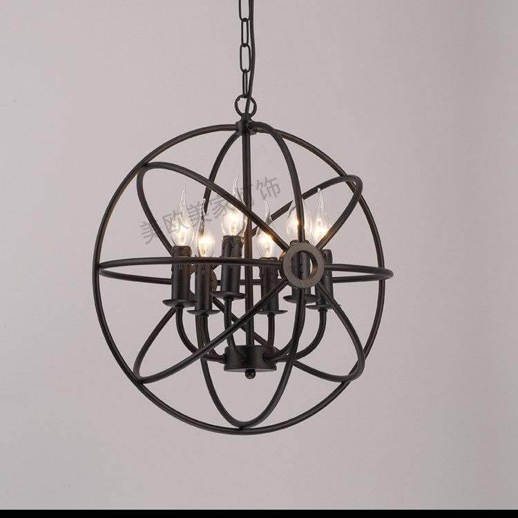Loft Circular Globe Ball Iron Bird Cage Hanging Light Lamps - Image 5