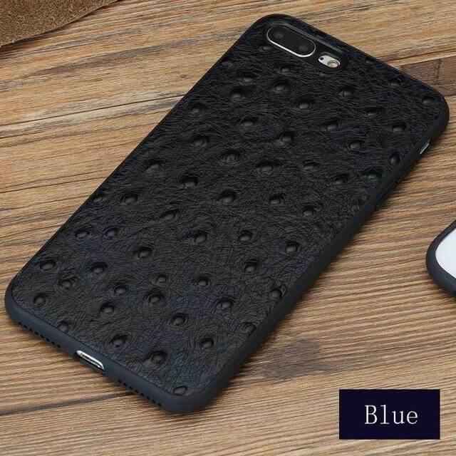 Genuine Leather Ostrich Skin Texture Iphone Cases - Image 1