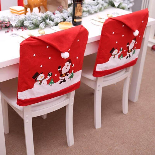Santa Claus Christmas Chairs Cover Cap - Image 0