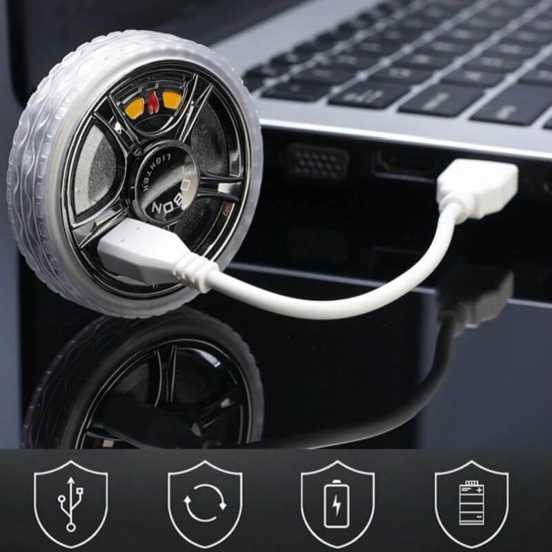 Tire Shaped Fidget Spanner Rechargeable Plasma Lighter - Image 1