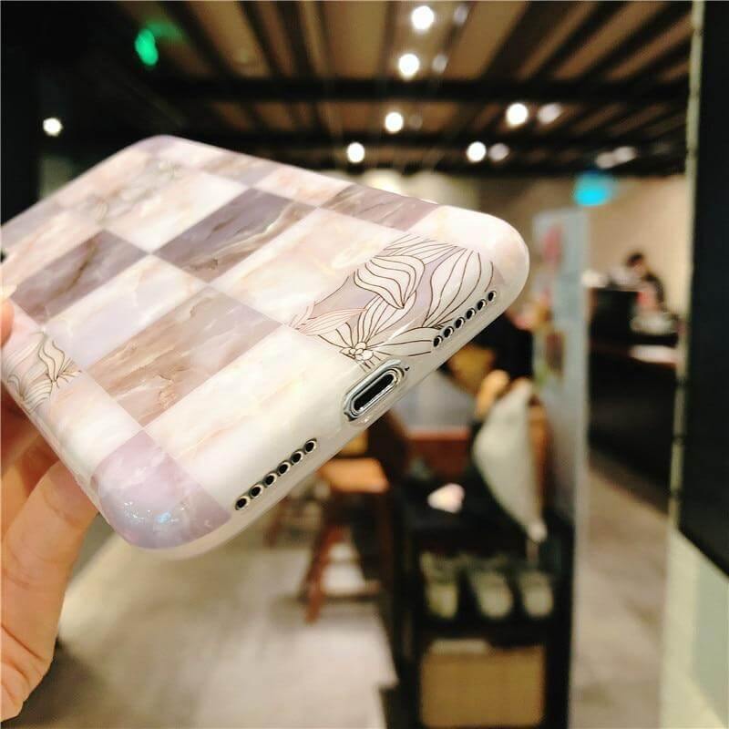Marble Flower Petals Soft Iphone Cases - Image 1