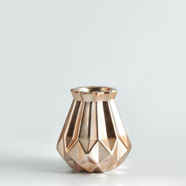Modern Europe Brief Matt Diamond Porcelain Ceramic Vase - Image 5