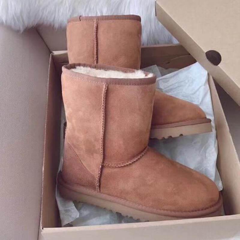 Natural Warm Leather Boots - Image 1