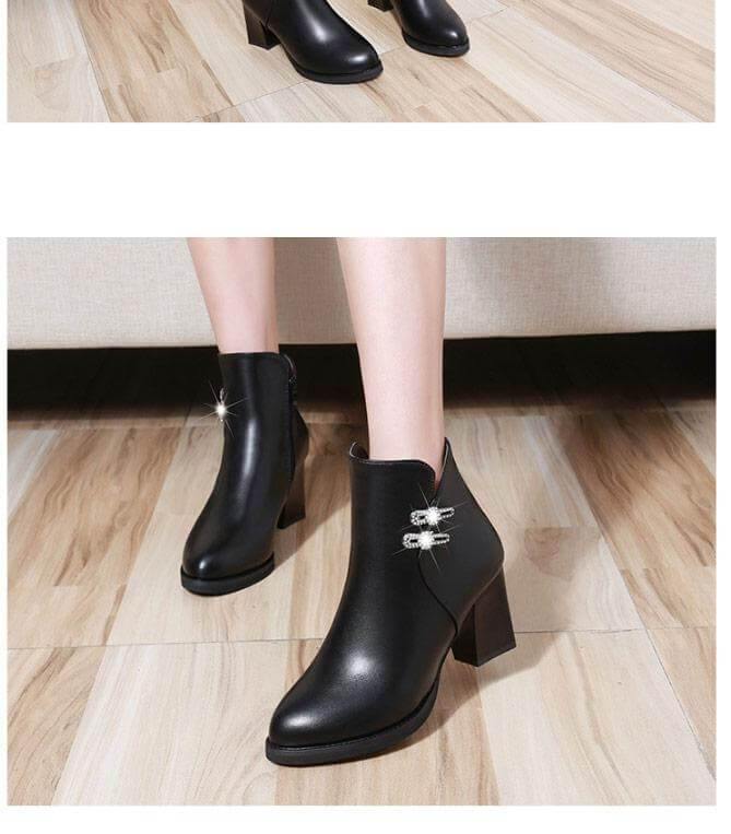 Stylish Fashion Pure High Heels Boots - Image 3