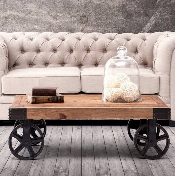 Classical Modern Fashion Wood and Iron Table - Image 0