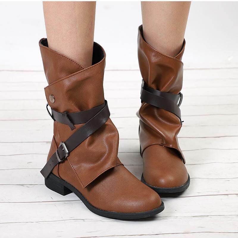 Stylish Luxury Low Heel Fall Boots - Image 3