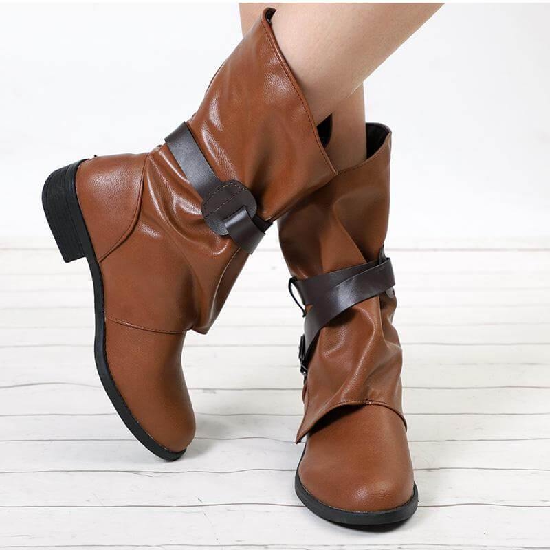 Stylish Luxury Low Heel Fall Boots - Image 5