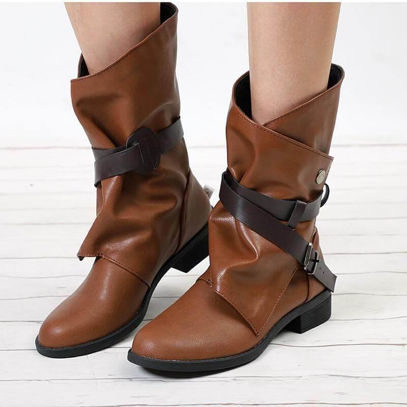 Stylish Luxury Low Heel Fall Boots - Image 7