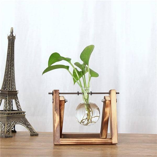 Creative Transparent Wooden Vase Decoration - Image 0