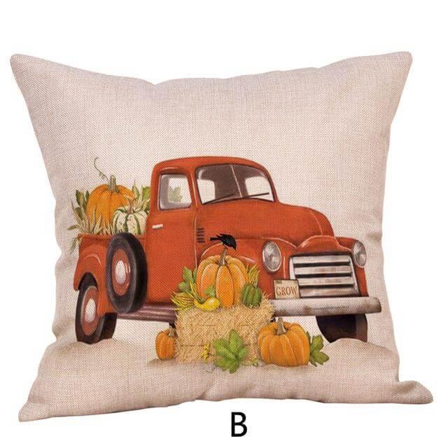 Pumpkin Truck Halloween Fall Pillow Cases - Image 2