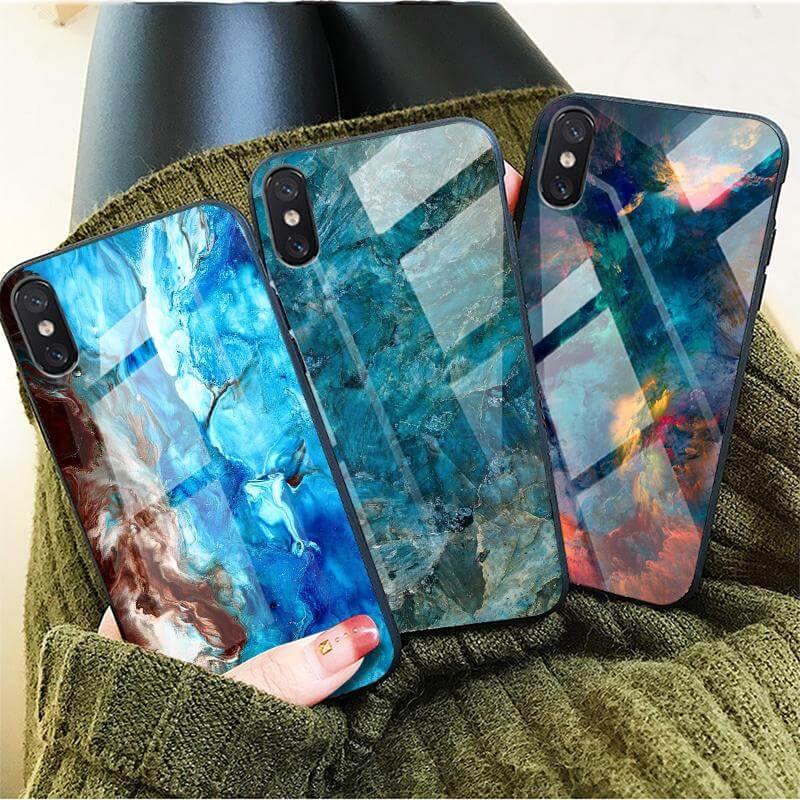 Luxury Marble Glass Agate Soft Edge Iphone Cases - Image 9