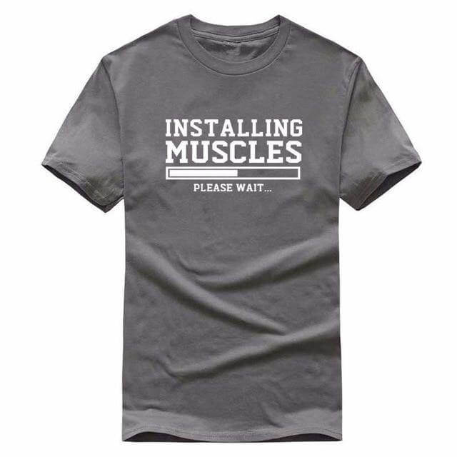 Installing Muscles Funny T-shirt - Image 7