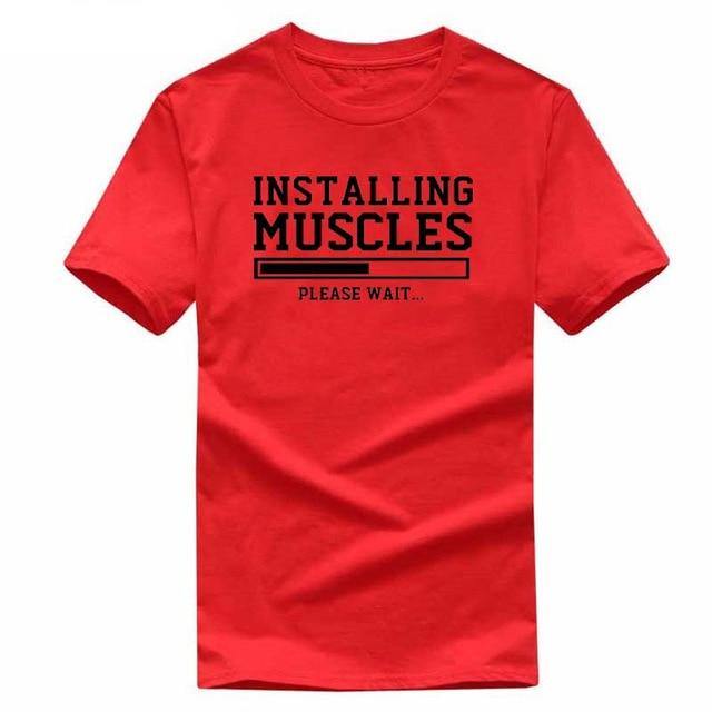 Installing Muscles Funny T-shirt - Image 16