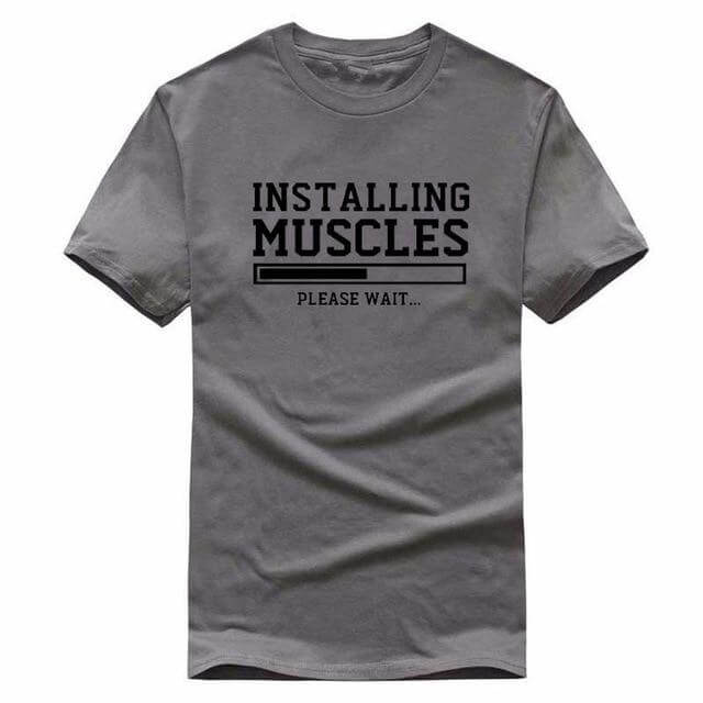 Installing Muscles Funny T-shirt - Image 11