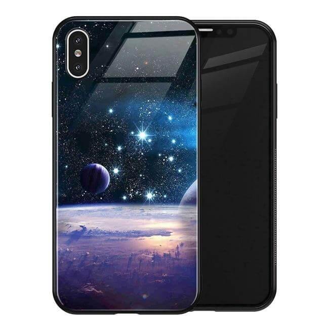 Luxury Space Silicone Glass Anti Slip Iphone Cases - Image 2