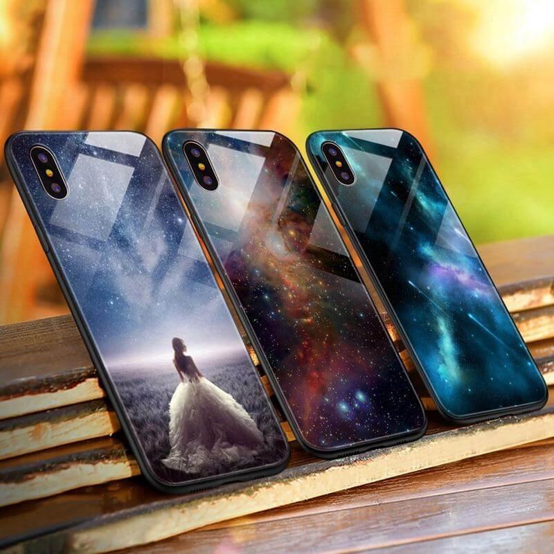 Luxury Space Silicone Glass Anti Slip Iphone Cases - Image 14
